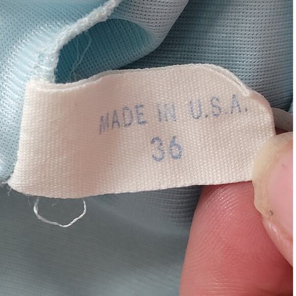 Vintage Van Raalte Blue Satin Embroidered Lace Slip Dress Feminine Nostalgia‎ - Picture 9 of 10